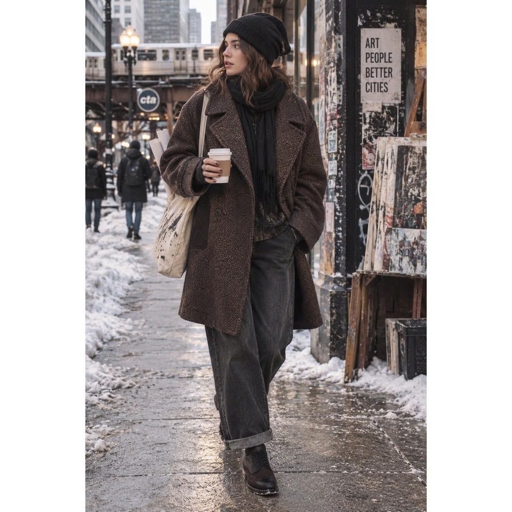 Dale Dressin Leather coat Alpaca & Wool Natural fibers heavy dress trench LG
